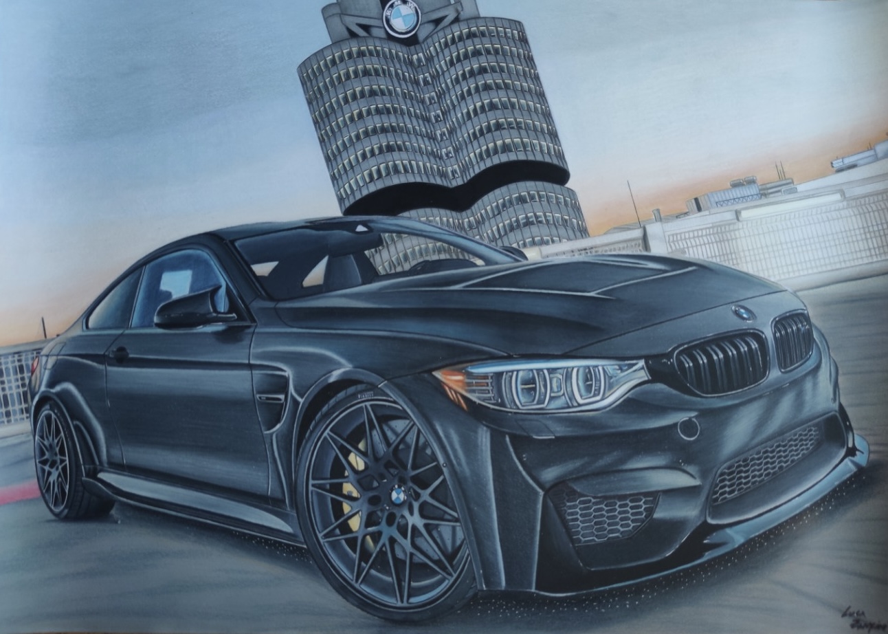 Questa splendida BMW M4 presenta un particolare "Brushed Wrap" , mentre come sfondo abbiamo il celebre palazzo dell'elica.