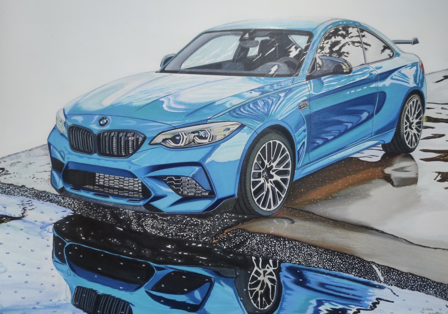 In questo disegno abbiamo anche il riflessso di questa magnifica M2.